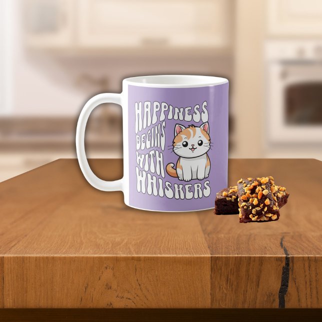 Caneca De Café Gato engraçado dizendo lavanda fofa (Criador carregado)