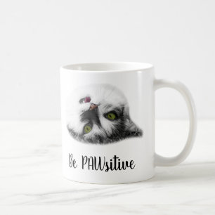 Caneca De Café Gato engraçado elegante, personalizável