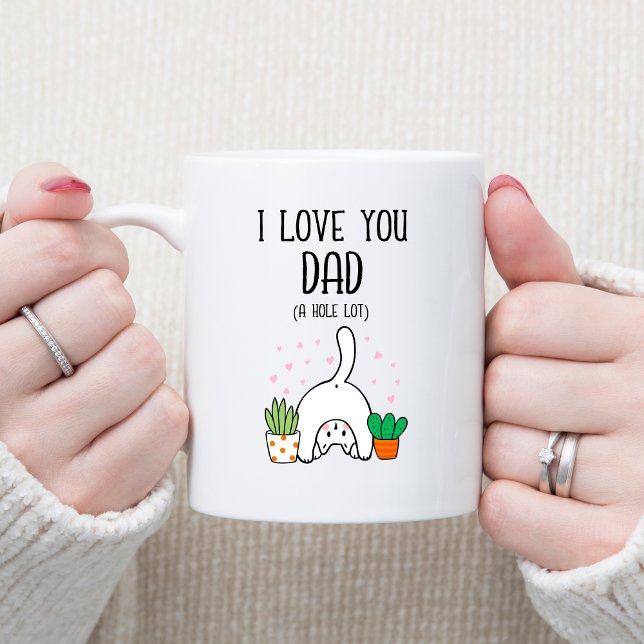 Caneca De Café Gato Engraçado Eu Te Amo Pai Buraco (Criador carregado)