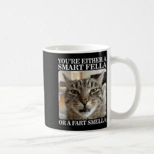 Caneca De Café Gato Engraçado Inteligente ou Cheirador de Peido