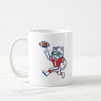 Caneca De Café Gato engraçado jogador de futebol americano
