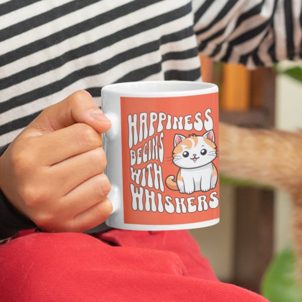 Caneca De Café Gato engraçado laranja bonito dizendo (Criador carregado)