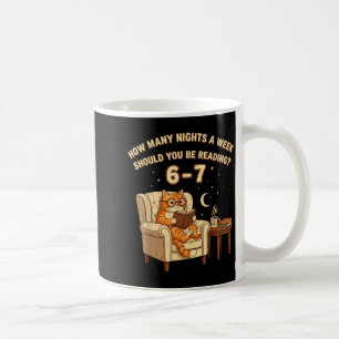 Caneca De Café Gato Engraçado Lendo 6-7 Meme Amante de Livros Eng