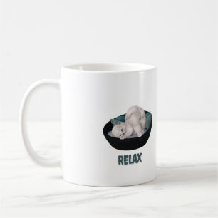 Caneca De Café gato engraçado mags relaxa