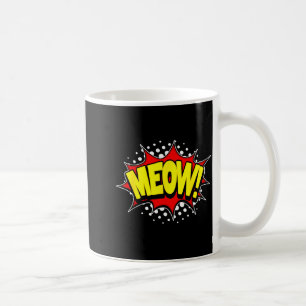 Caneca De Café Gato engraçado miau! verbo palavra ação estilo de 