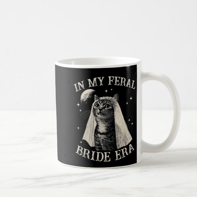 Caneca De Café Gato Engraçado Na Minha Era de Noiva Feral Engajam (Direita)