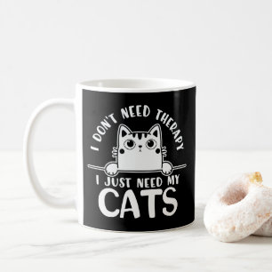 Caneca De Café Gato Engraçado Não Preciso de Terapia