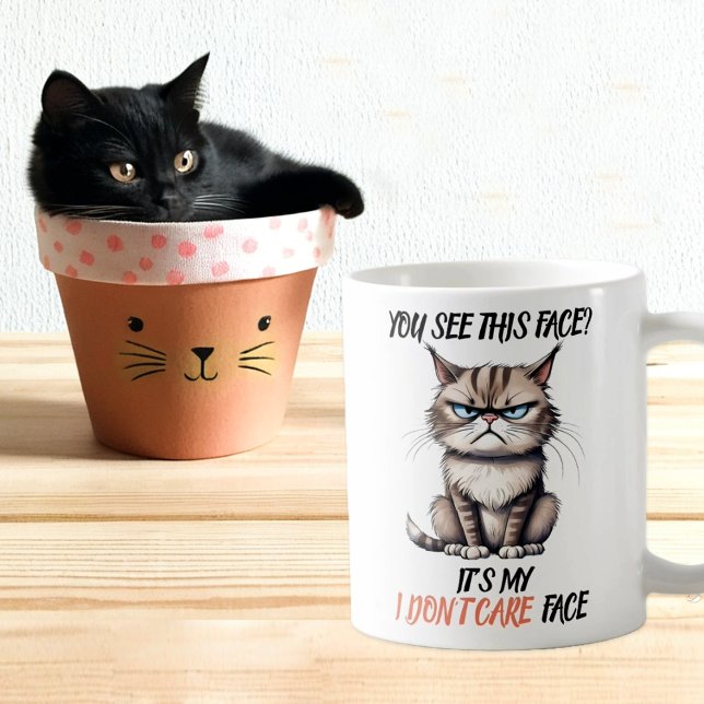 Caneca De Café Gato Engraçado Não se importe (Criador carregado)