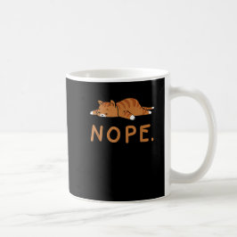 Caneca De Café Gato Engraçado Nope Gato Preguiçoso Gato Laranja G