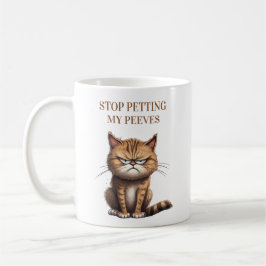 Caneca De Café Gato Engraçado Para de Acariciar Meus Desagrados