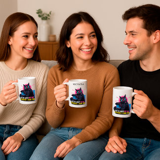 Caneca De Café Gato Engraçado - Pergunte-Me Sobre A Minha Cotação