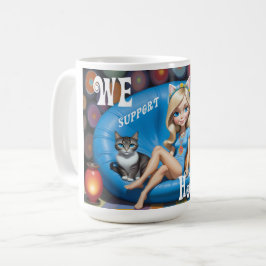 Caneca De Café Gato Engraçado Personalizado, Mulheres Sem Criança