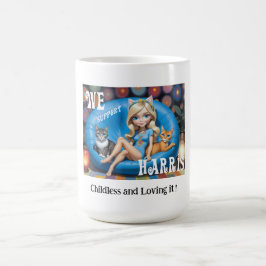 Caneca De Café Gato Engraçado Personalizado, Mulheres Sem Criança