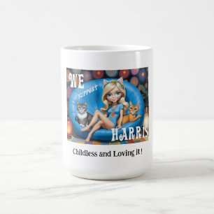 Caneca De Café Gato Engraçado Personalizado, Mulheres Sem Criança