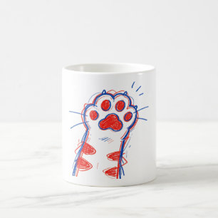 Caneca De Café Gato Engraçado Pulso com a Pata Amante de Gatos