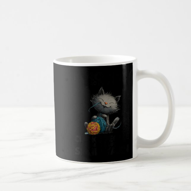 Caneca De Café Gato engraçado que eu crochê para não estrangular  (Direita)