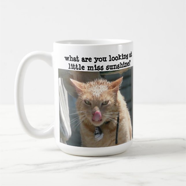 Caneca De Café Gato Engraçado, sarcástico, Miss Sol (Esquerda)