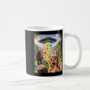 Caneca De Café Gato Engraçado Selfie com Orelhas de Coelho de Pás