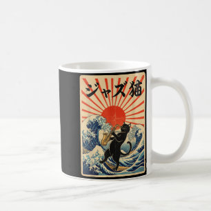 Caneca De Café Gato Engraçado Tocando Saxofone Para Saxo Músico d