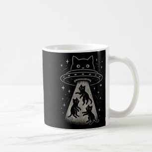 Caneca De Café Gato Engraçado Ufo Bastante Espacial do Gatinho Es