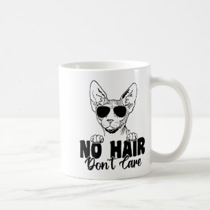 Caneca De Café Gato Esfinge Engraçado Sem Cabelo Não Liga Careca