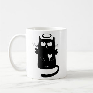 Caneca De Café gato felino angelical