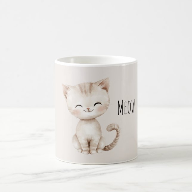 Caneca De Café Gato Feliz de Creme (Centro)