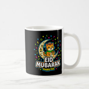 Caneca De Café Gato feliz eid mubarak para crianças muçulmanas ei