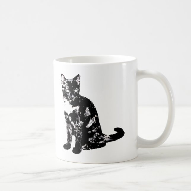 Caneca De Café Gato Feral de Ouvidos Recortados (Direita)
