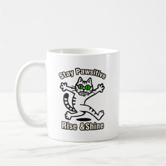 Caneca De Café Gato Fique Positivo