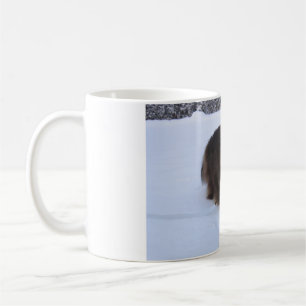 Caneca De Café gato florestal norueguês na neve