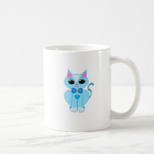 Caneca De Café Gato fofo azul claro elegante