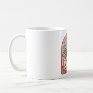 Caneca De Café Gato Fofo Ficando Quente e Aconchegante na Frente