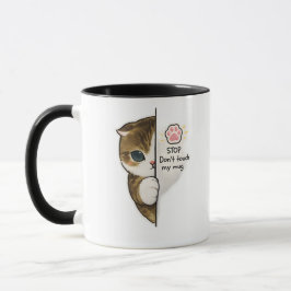 Caneca de Café Gato Fofo Não Toque na Minha Caneca