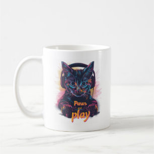 Caneca De Café Gato Gamer Subiu de Level