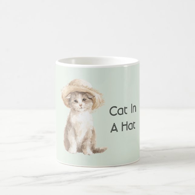 Caneca De Café Gato Gatinho de Chapéu   (Centro)