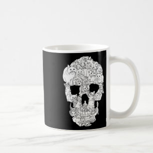 Caneca De Café Gato Gatinho Skeleton Gótico de Halloween Punk Emo