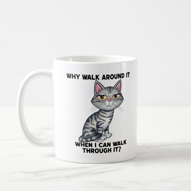 Caneca De Café Gato Gato Gato Gato Gato de Gatinha Engraçado (Esquerda)