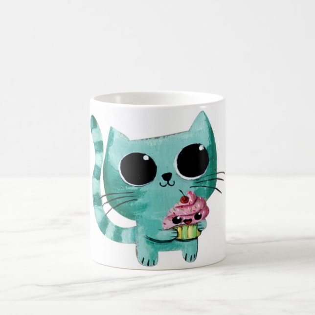 Caneca De Café Gato Gato Gato Gato Gato e Cupcake Kawaii (Centro)