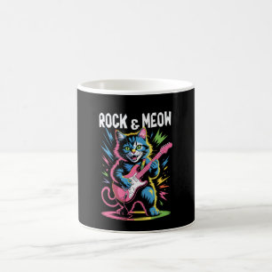 Caneca De Café Gato Gato Tocando Guitarra Elétrica para Homens Ro
