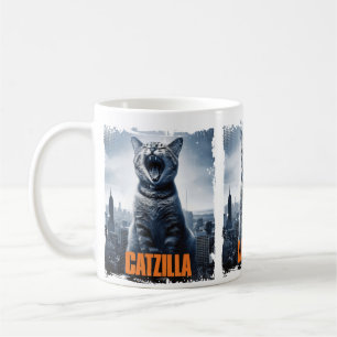 Caneca De Café Gato Gigante Engraçado Monstro Gato Feliz Amantes 