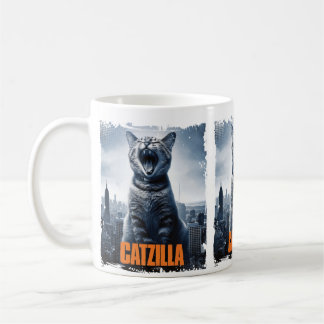 Caneca De Café Gato Gigante Engraçado Monstro Gato Feliz Amantes 