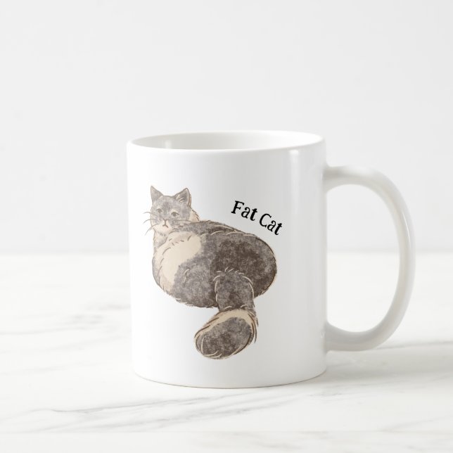 Caneca De Café Gato Gordo (Direita)