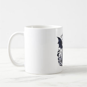 Caneca De Café Gato Gótico com Asas Bat