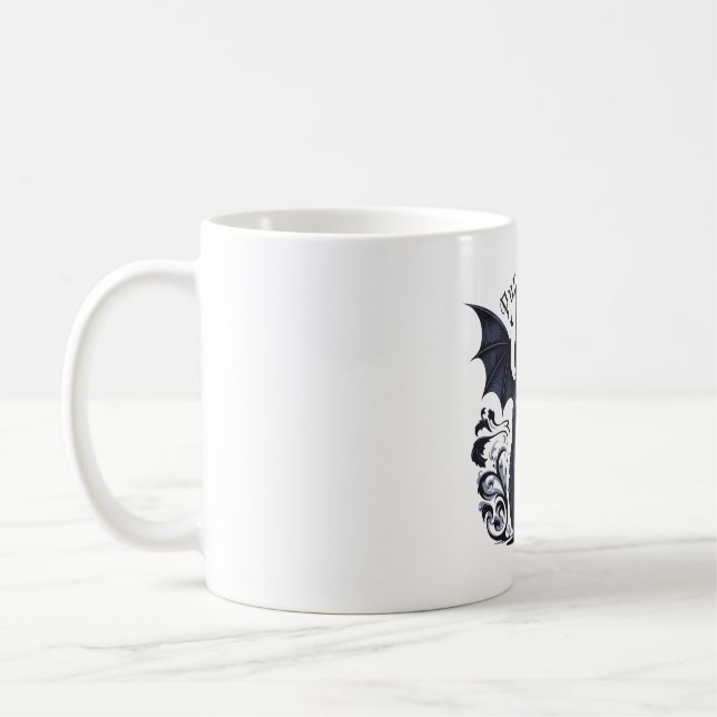 Caneca De Café Gato Gótico com Asas Bat (Esquerda)