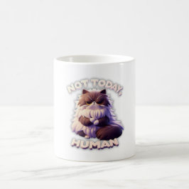 Caneca De Café Gato Grumpy "Hoje Não, Humano" Engraçado Coffee Mu