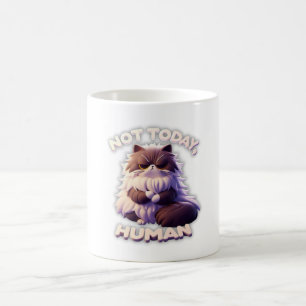 Caneca De Café Gato Grumpy "Hoje Não, Humano" Engraçado Coffee Mu
