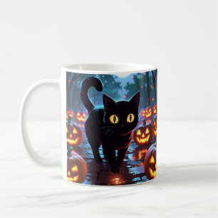 Caneca De Café Gato Halloween Mug - Anime Spooky Mug