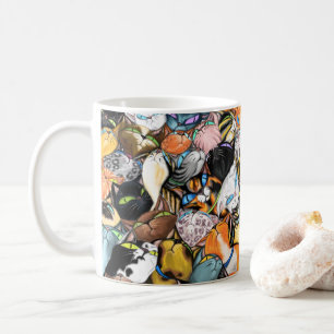 Caneca De Café Gato House - Gatos Coloridos De Cudling Abraços -