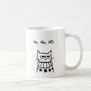 Caneca De Café Gato irritado em uma camisola do Natal - Xmas